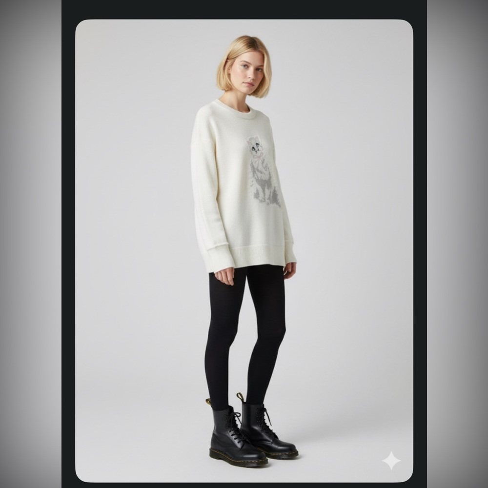 Ruby Moon Cream Knitwear Kitty Sweater